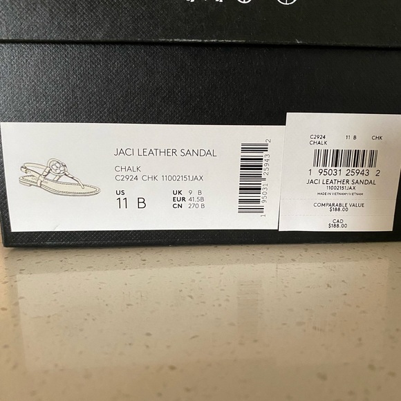 Coach Jaci Leather Sandal in Chalk Size 11 - Picture 7 of 8